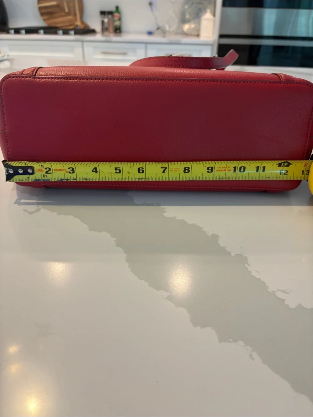 kate spade red leather tote with hanging tag